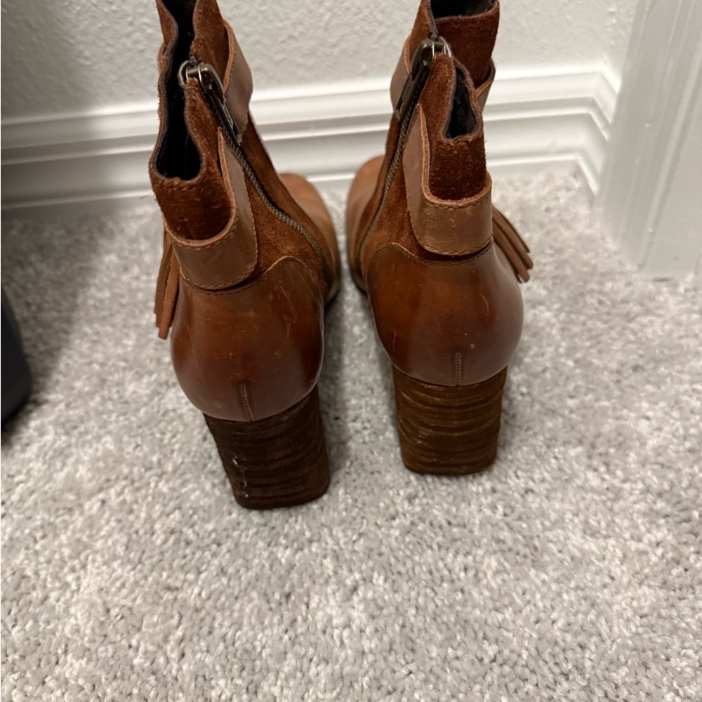 Born Brown Leather Ankle Booties